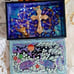 Amethyst Purple AB Czech Crystal Rosary with Mother of Pearl Trinket Box Cranes
