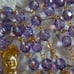 Amethyst Purple AB Czech Crystal Rosary with Mother of Pearl Trinket Box Cranes