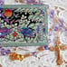 Amethyst Purple AB Czech Crystal Rosary with Mother of Pearl Trinket Box Cranes