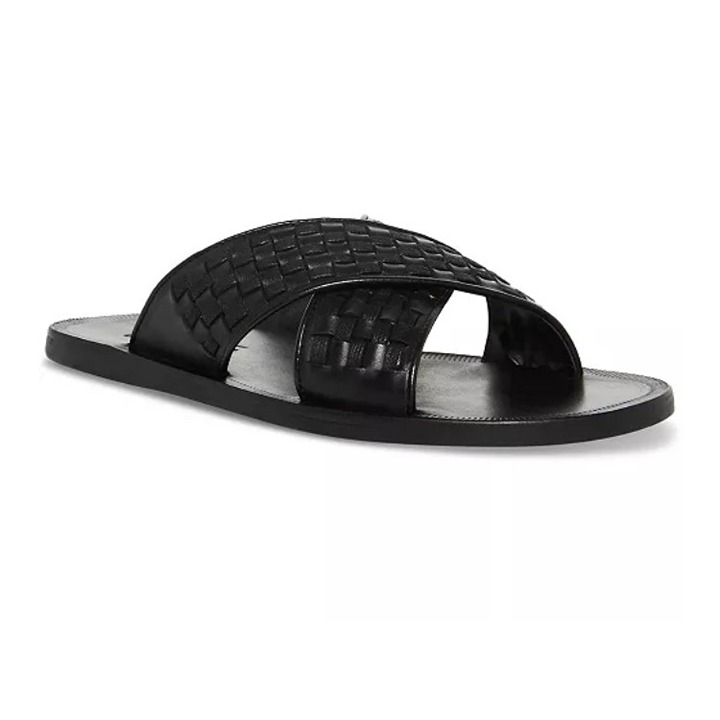 STEVE MADDEN Men's Lorenze Woven Strap Sandal Size 13 Black NWB