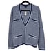 Talbots Button Front Cardigan Sweater Blue/White Size XL NWT