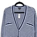 Talbots Button Front Cardigan Sweater Blue/White Size XL NWT