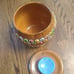 Vintage Italian Majolica Cookie Jar Raised Flower Ceramic Signed E&R