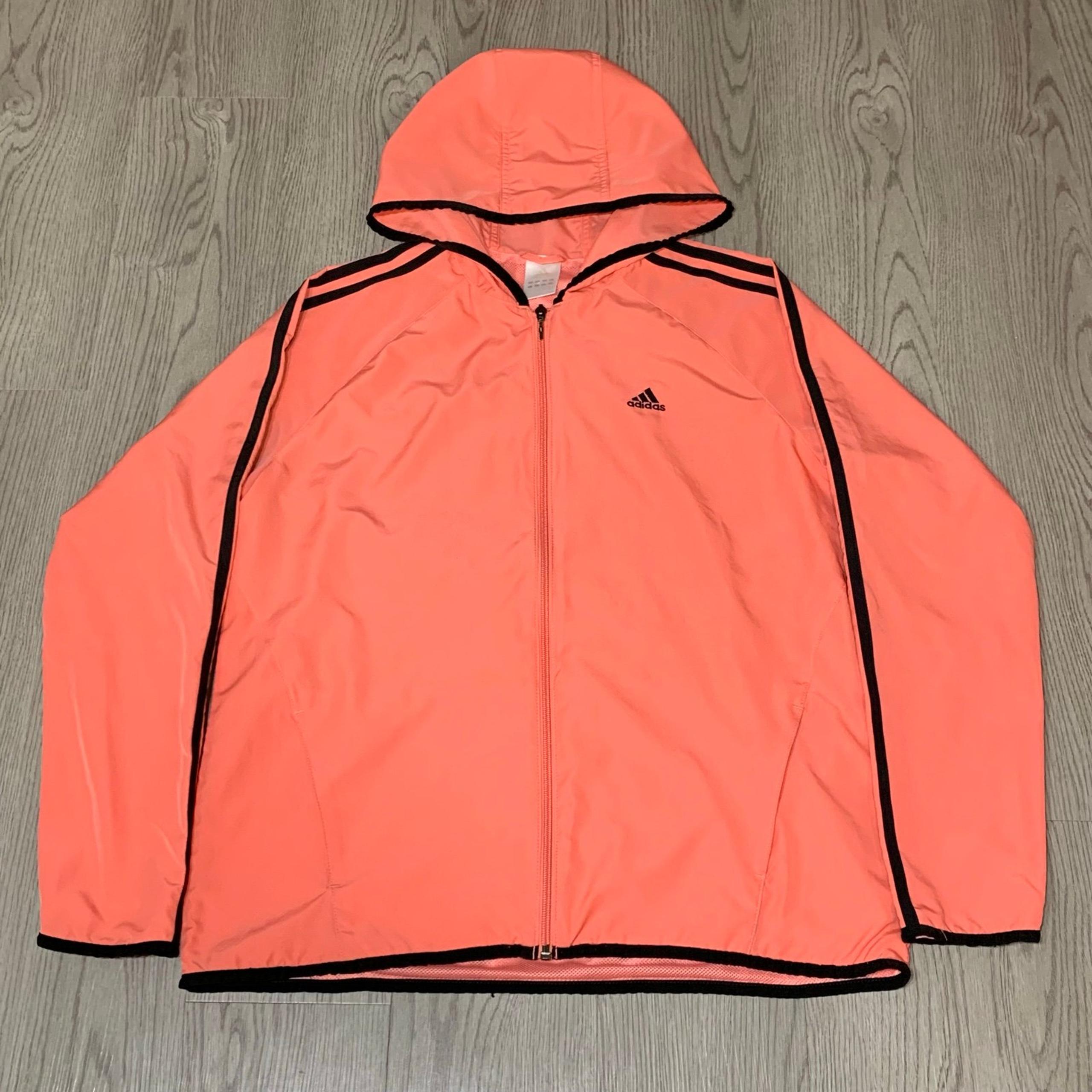 Vintage Y2K 2000s Adidas Pink 3 Stripes Zip Hooded Track Jacket Womens Large