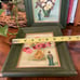 Vintage Original Signed Pretty Floral paintings with green wood frames