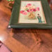 Vintage Original Signed Pretty Floral paintings with green wood frames