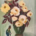 Vintage Original Signed Pretty Floral paintings with green wood frames