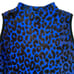 Milly Sweater M Textured Cheetah Print Soft Royal Blue Black Medium Mock Neck