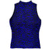 Milly Sweater M Textured Cheetah Print Soft Royal Blue Black Medium Mock Neck