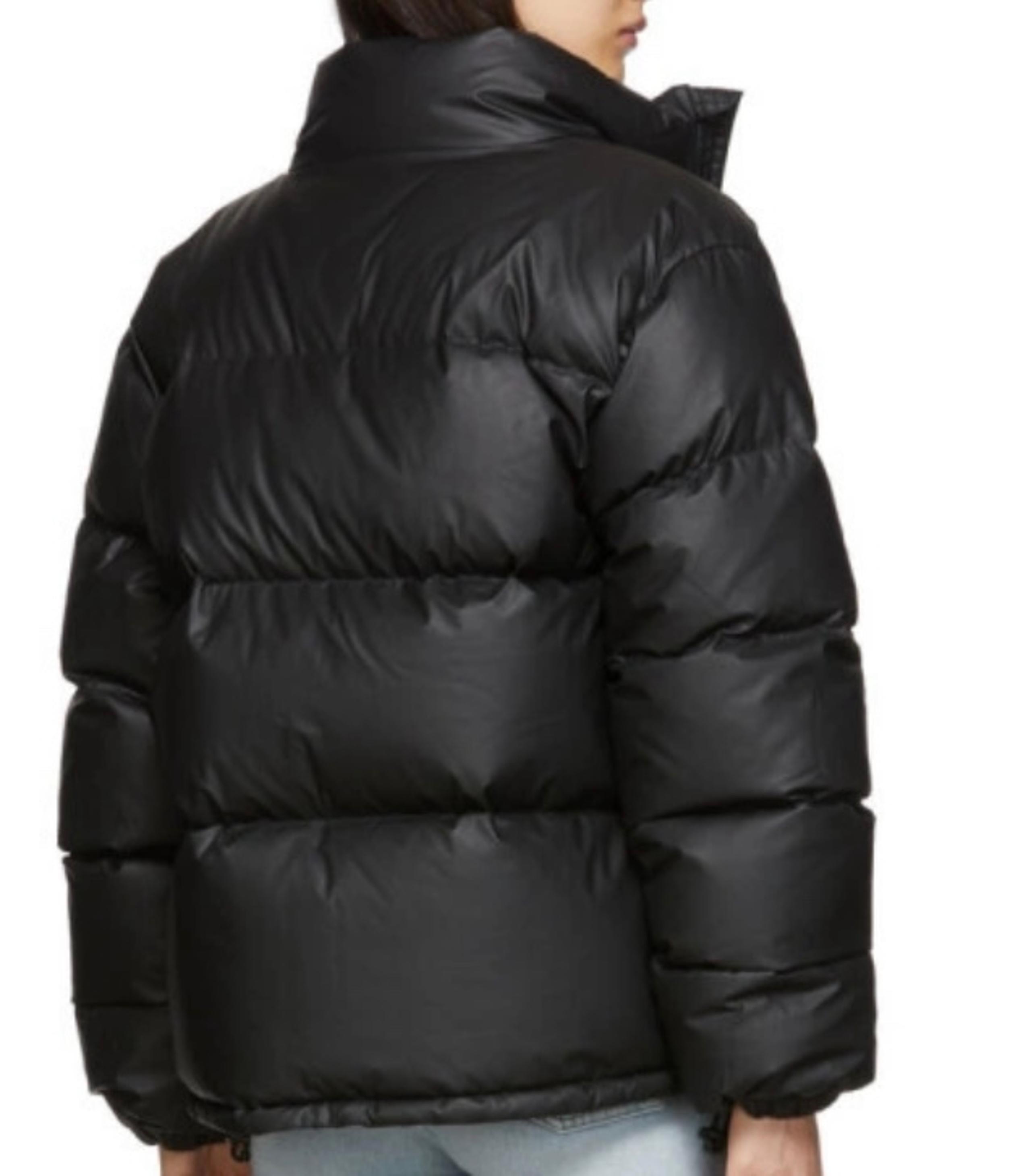 Alexander Wang Black Down Pleather Chynatown Jacket puffer coat short