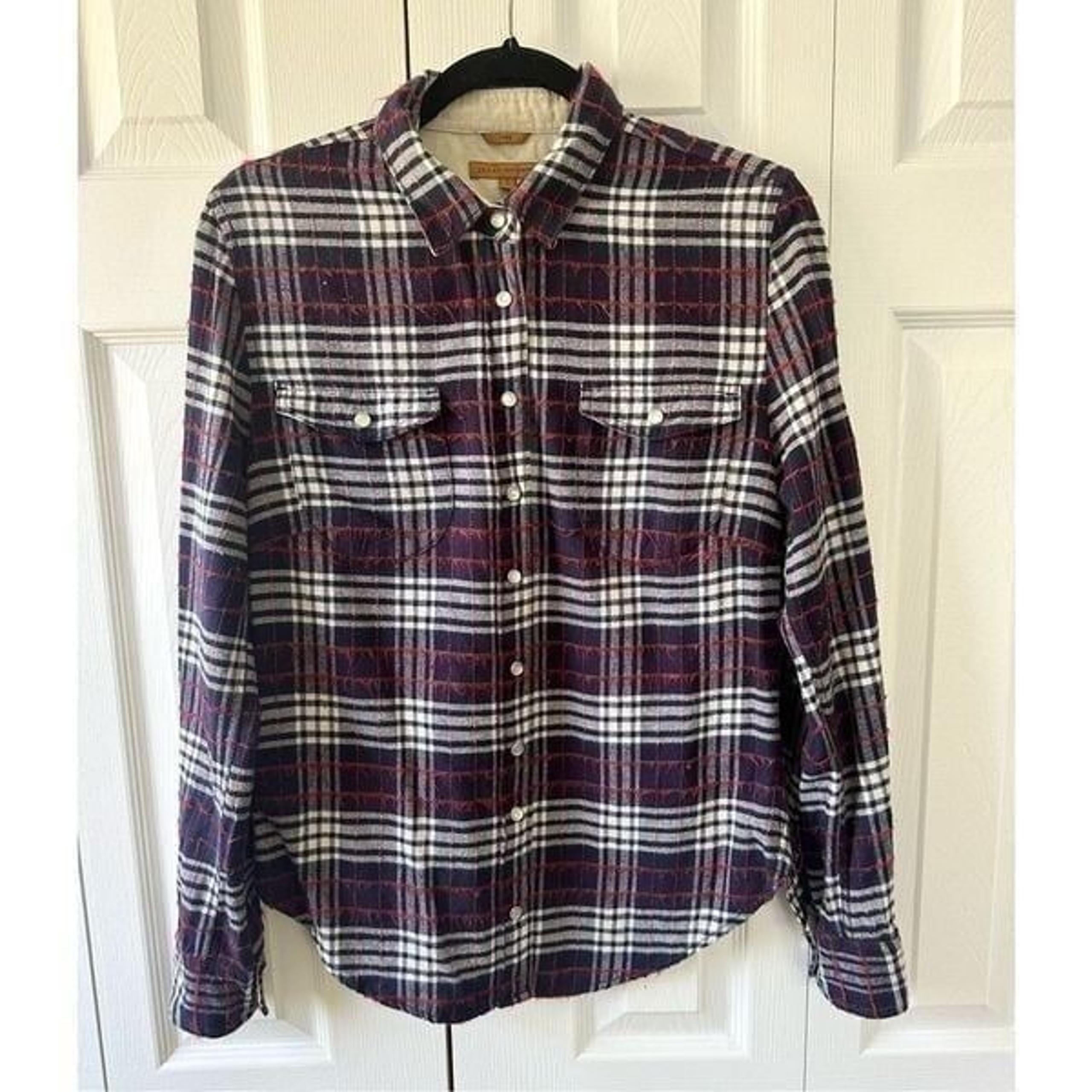 Jachs Girlfriend Lena Plaid Flannel Distressed Button Down Shirt