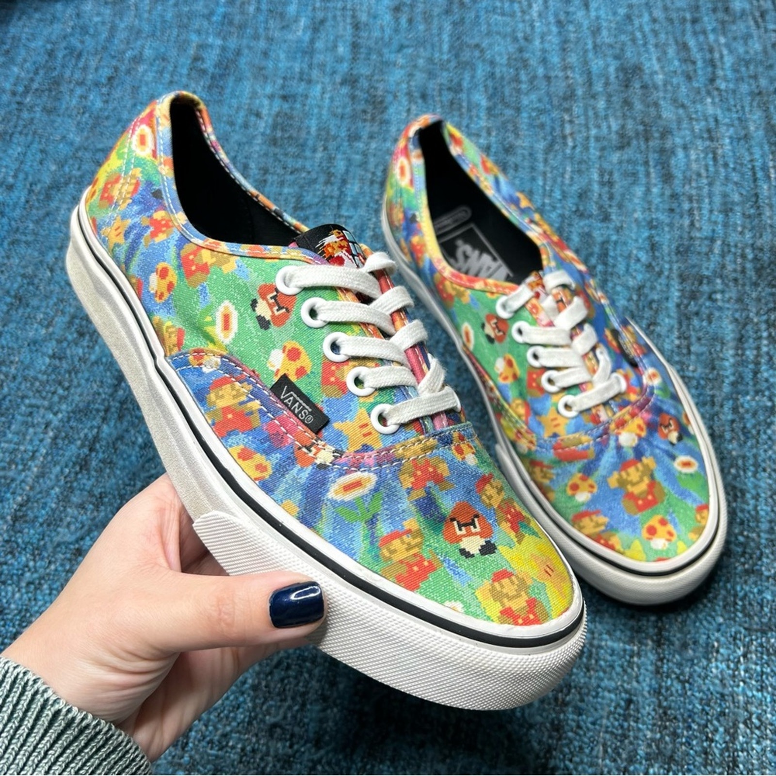 RARE Vans x Nintendo Authentic Super Mario Brothers Tie Dye Sneakers 9 Womens