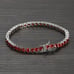 Solid Silver 2ct Red Ruby Womens Gemstone Tennis Bracelet Ladies 8 inch Jewelry