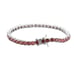 Solid Silver 2ct Red Ruby Womens Gemstone Tennis Bracelet Ladies 8 inch Jewelry