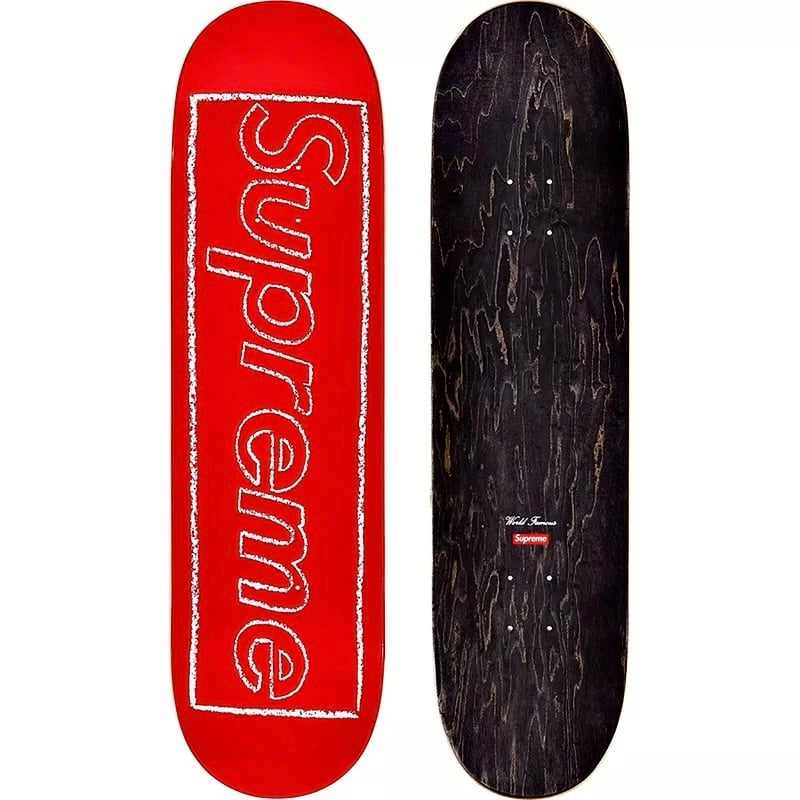 Supreme Kaws Chalk Logo skateboard Red