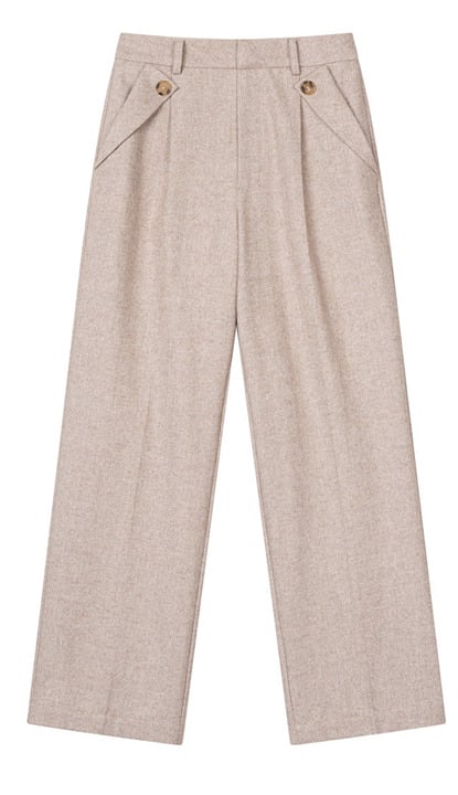 LIKE NEW Reign Wool Pants - Oatmeal L | Petite Studio NYC