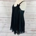Flora Nikrooz black pleated negligee sheer w/ bows