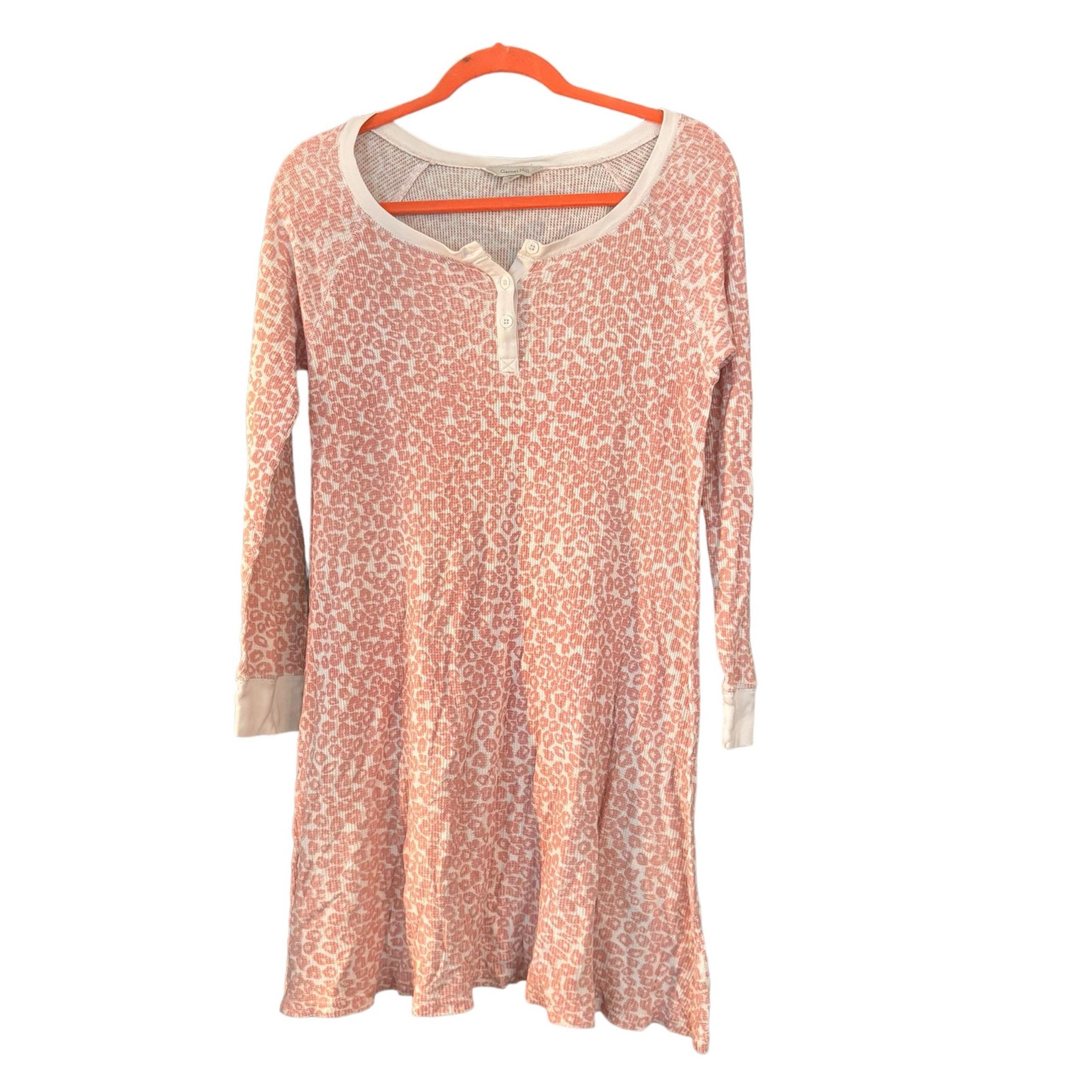 Garnet Hill Womans Sleep Shirt Nightgown Size Small Long Sleeve Cotton Modal