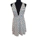 NBD On The Fence Chain Print White and Blue Fit and Flare Dress Size Medium