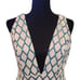NBD On The Fence Chain Print White and Blue Fit and Flare Dress Size Medium