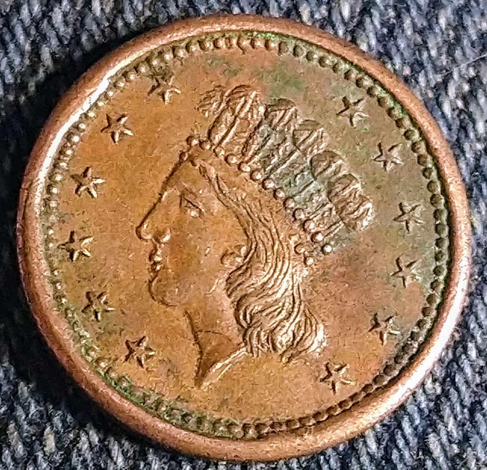 Civil War 1863 OUR NAVY Red Brown USA Genuine Historical Rarity Seldom Seen