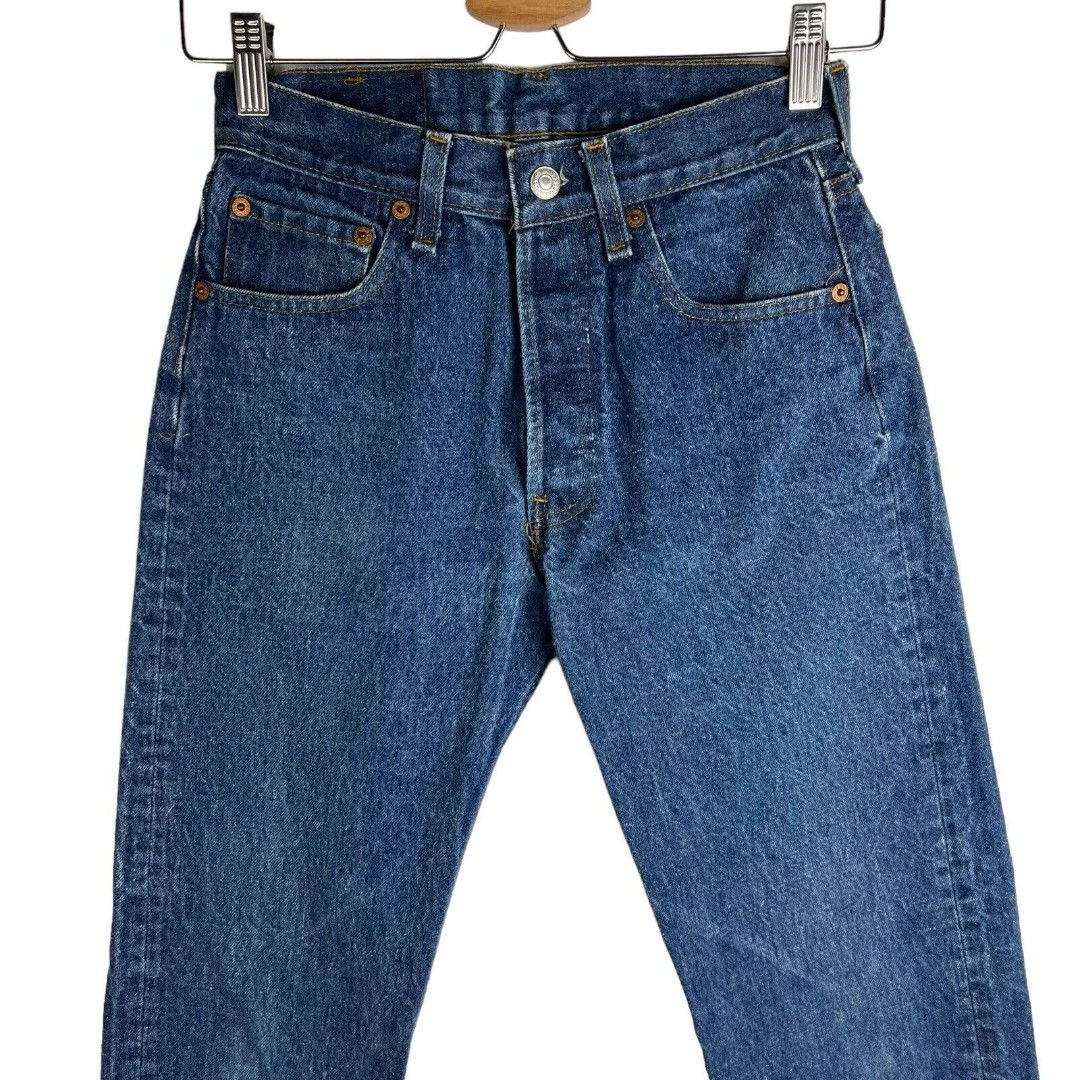 VTG 80s Levis 501 XX Dark Wash Button Fly Denim Jeans Pants 28 x 33 Shrink