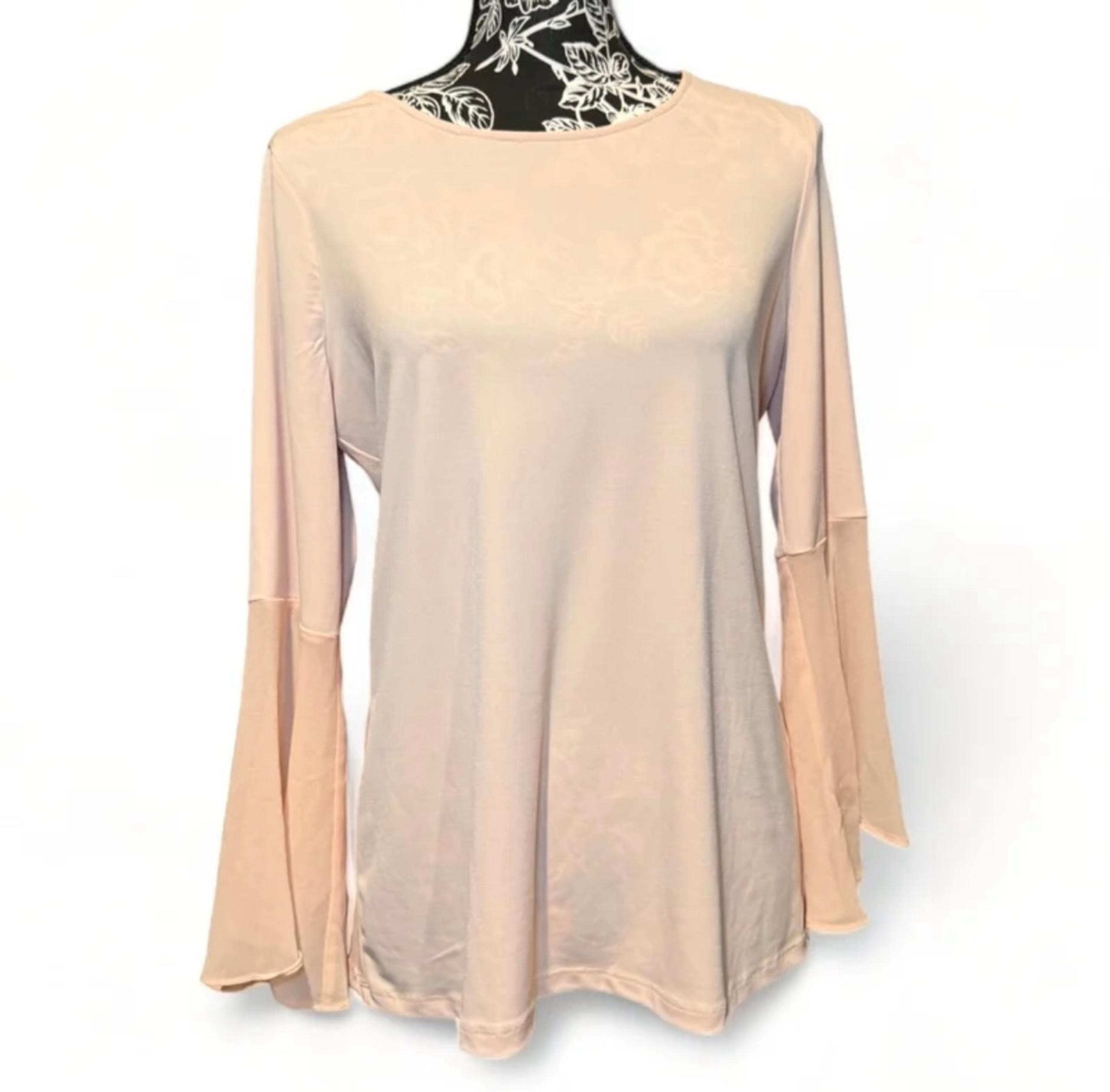 Calvin Klein Women's Pink Flared Sleeve Blouse Size S
