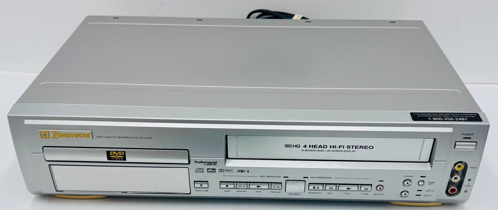 Emerson EWD2202 VCR DVD Combo VHS Player Tested Works