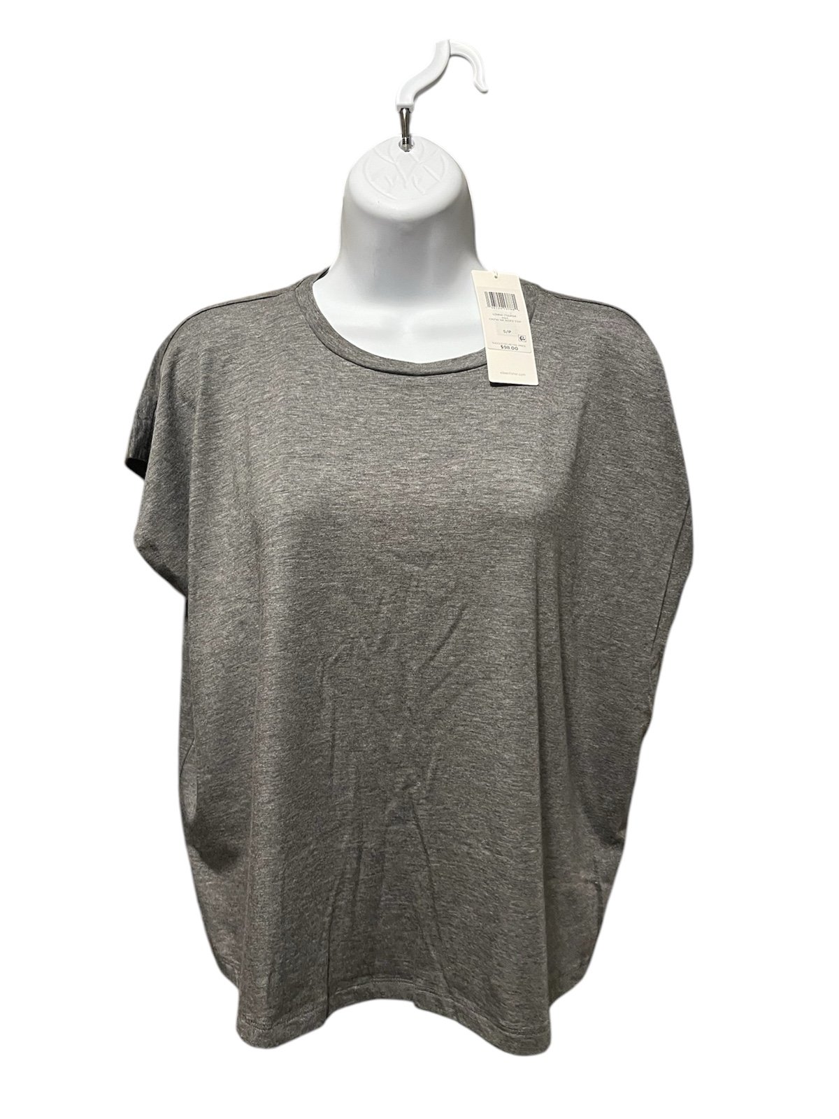 Eileen Fisher Crew Neck Box Top Womens S/P Gray Sleeveless NWT