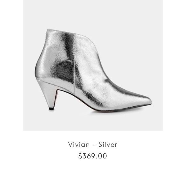 NEW ivylee Copenhagen Women’s EU 36/ US 5.5 Vivian Silver Metallic Ankle Boot