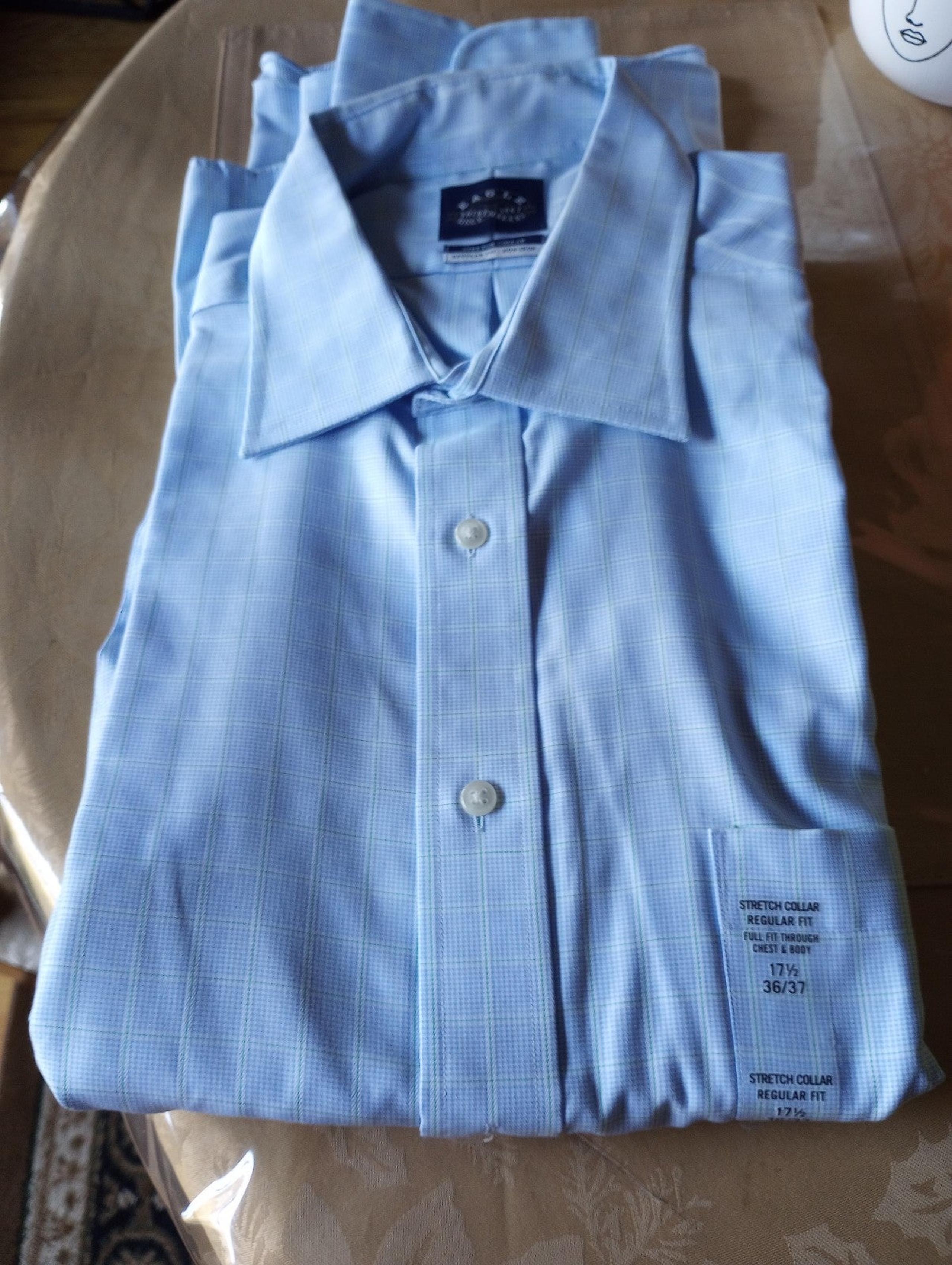 Eagle men's stretch collar regular fit non iron shirt (17.5)
