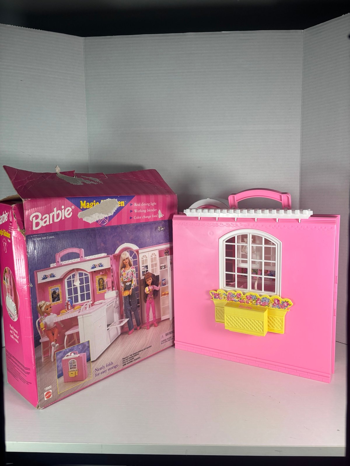 Barbie Magic Kitchen Playset Mattel Light Up 1998 Vintage With Barbie With Box!