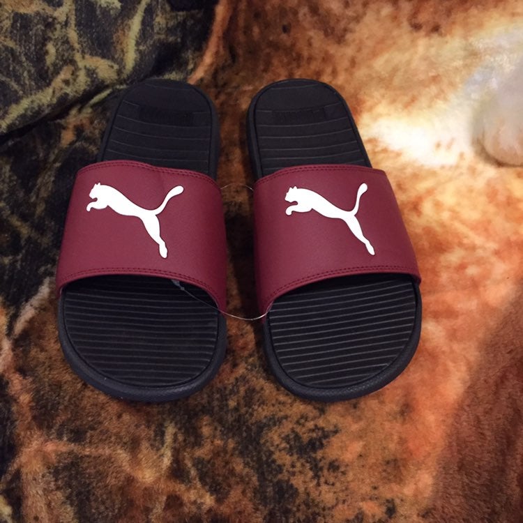 Puma Maroon Mens Slides