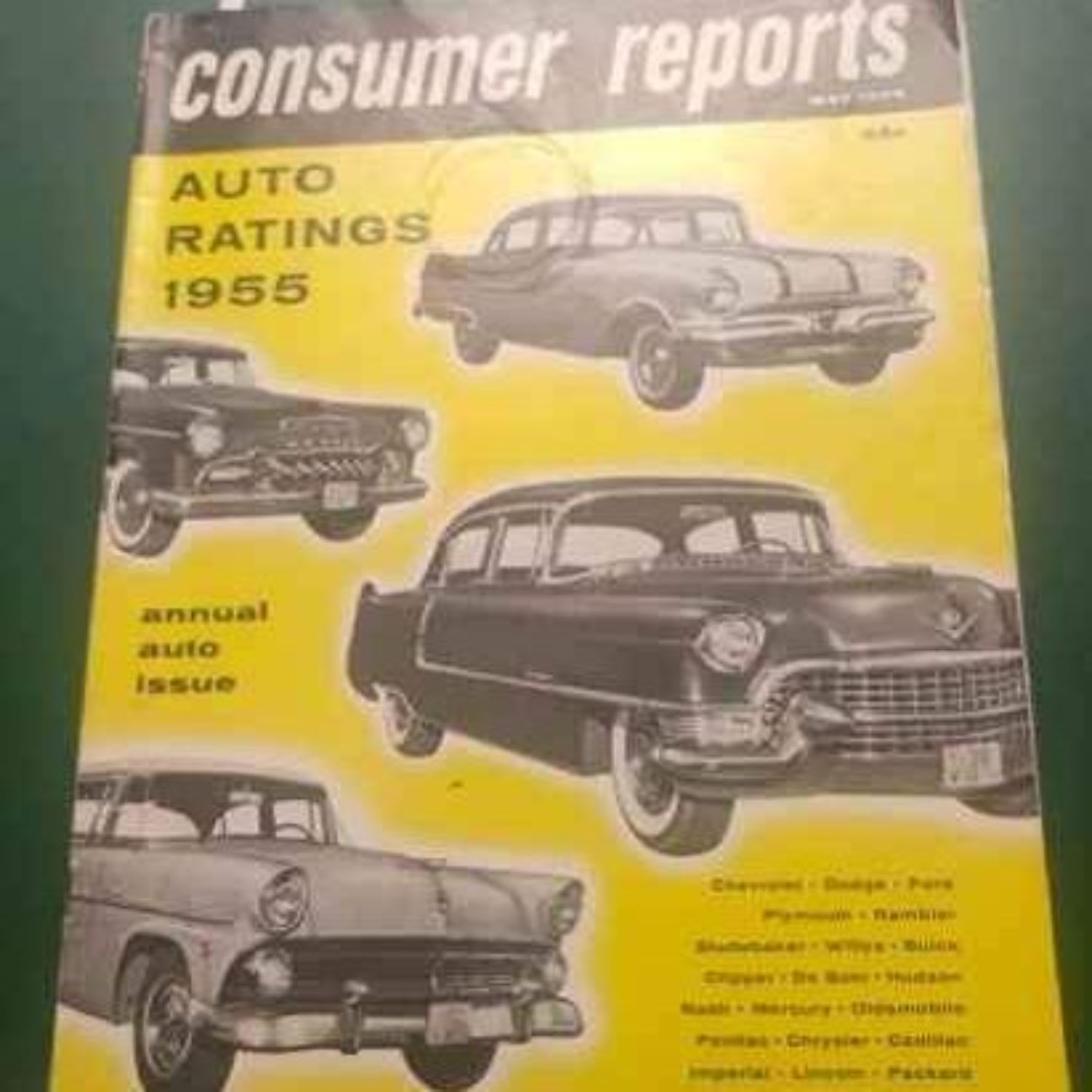Vintage Consumer Reports 1955 New Car Auto Ratings Annual Auto Issue