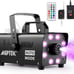 AGPTEK Smoke Machine, Fog Machine with 13 Colorful LED Lights Effect (E2848)