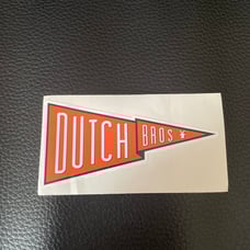 Dutch Bros sticker orange pennant