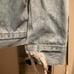 Saint Pablo Kanye west jacket screenprint graphic jean jacket most likely a boot