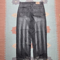 Vintage y2k baggy jeans wide leg pipes faded black cyber goth southpole 36x32