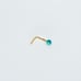 Solid 14kt gold nose piercing with opal CZ Solid gold mark 14k New