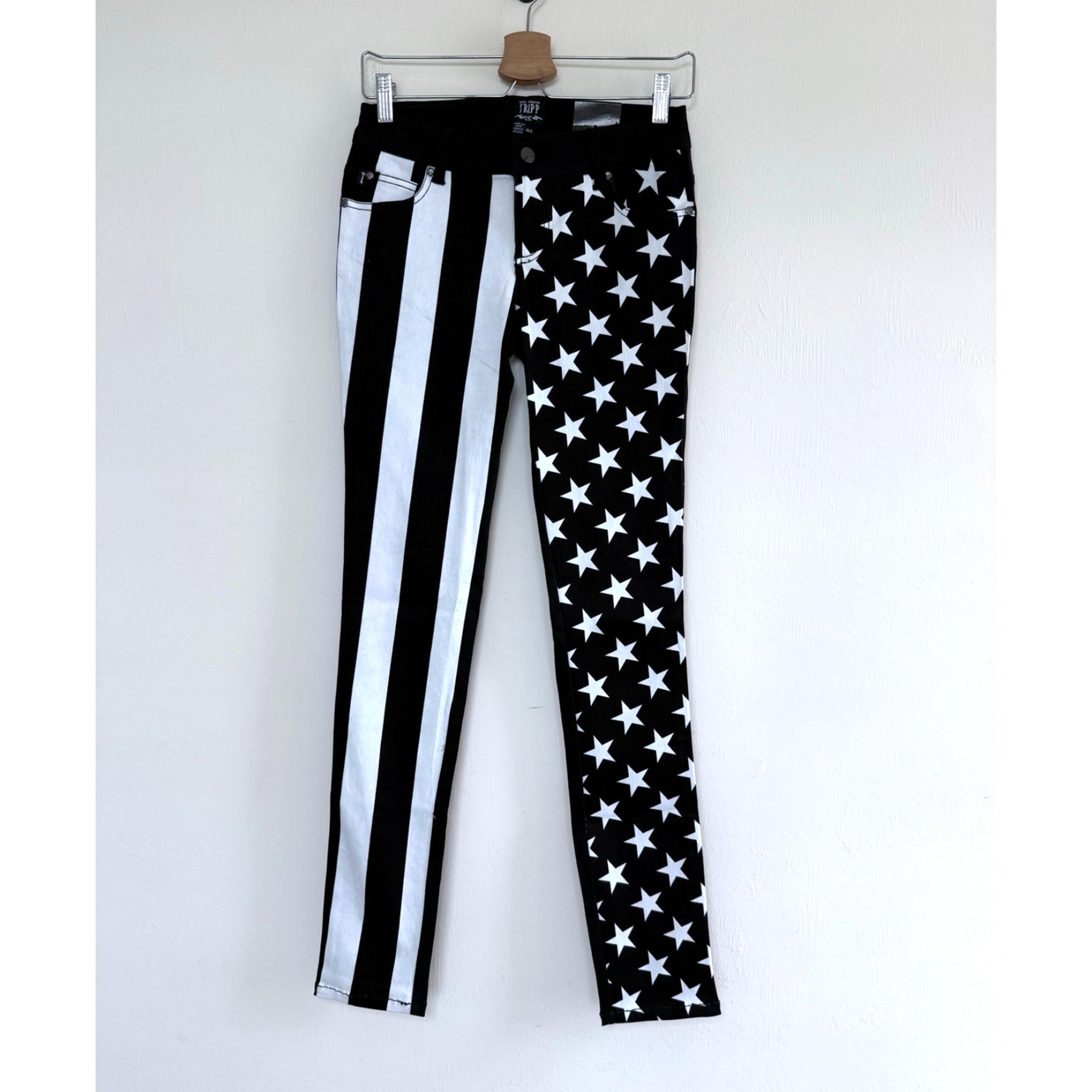 new TRIPP NYC black white stars stripes Daang Goodman skinny fit jeans