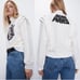 Zara Star Wars Disney Women Size M Mock Neck Ruffle Tiered Pullover NEW Sweater