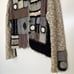Sandy Starkman Crochet Boucle Cardigan Sweater Granny Square Boho Cottage Large