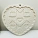 Pampered Chef Heart Cookie Molds Stoneware Brown Bag Holiday Baking