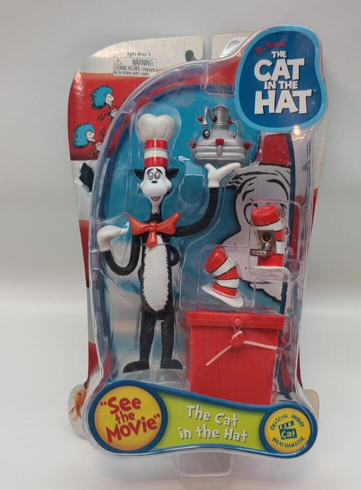Dr. Seuss The Cat In The Hat MOC See The Movie Figurine New 2003 45800 w/accesso