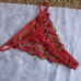 VS ORANGE NET EMBROIDERED THONGS – NWOT