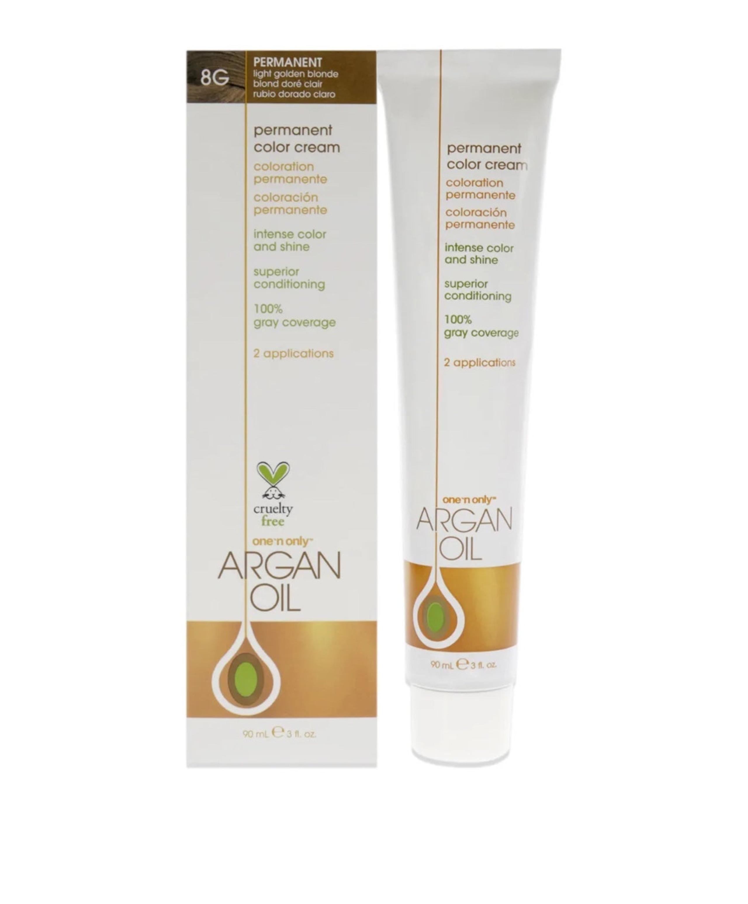Argan Oil Permanent Color Cream - 8G Light Golden Blonde 3 oz Hair Color