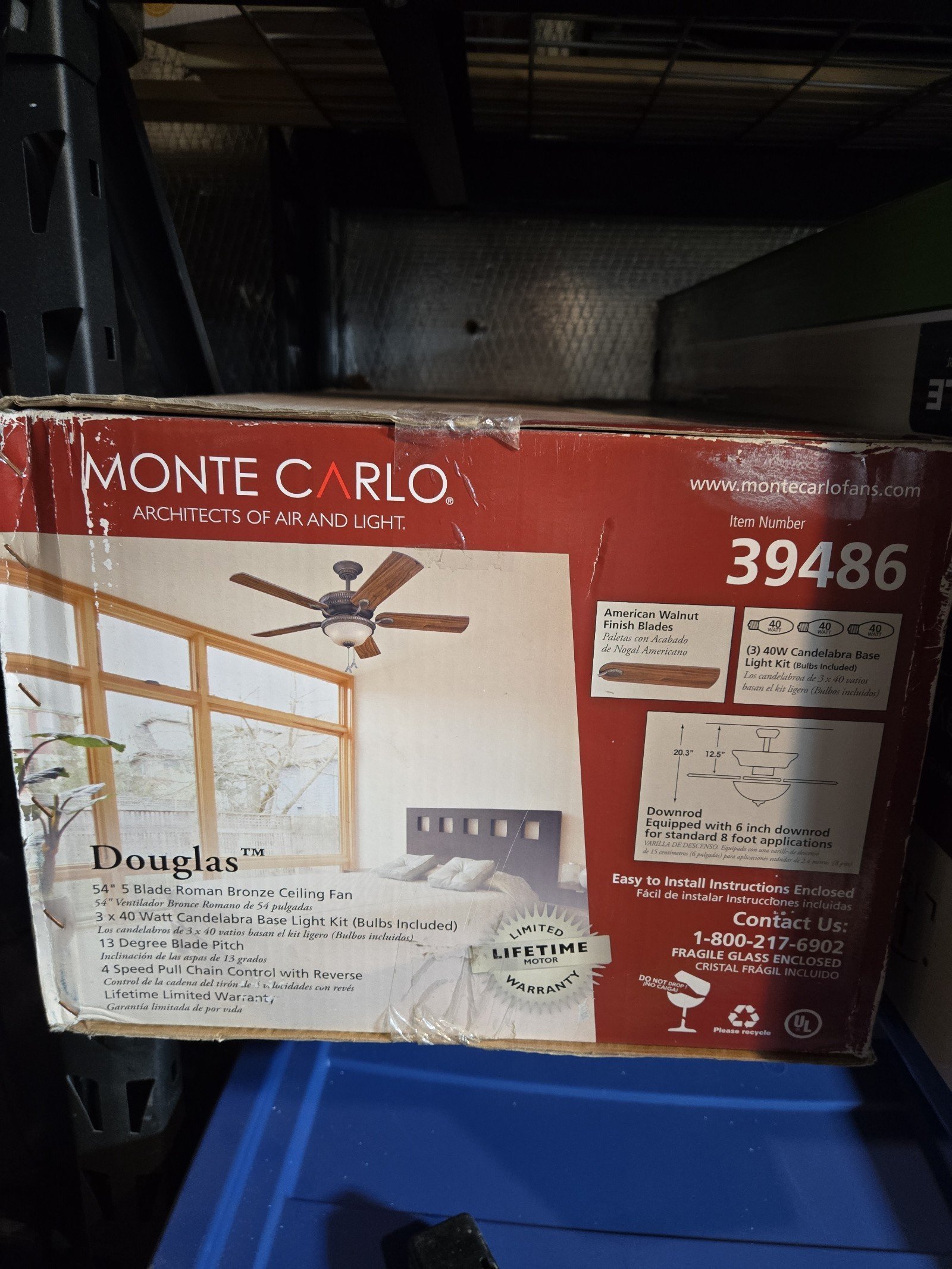 Ceiling fan new in bow