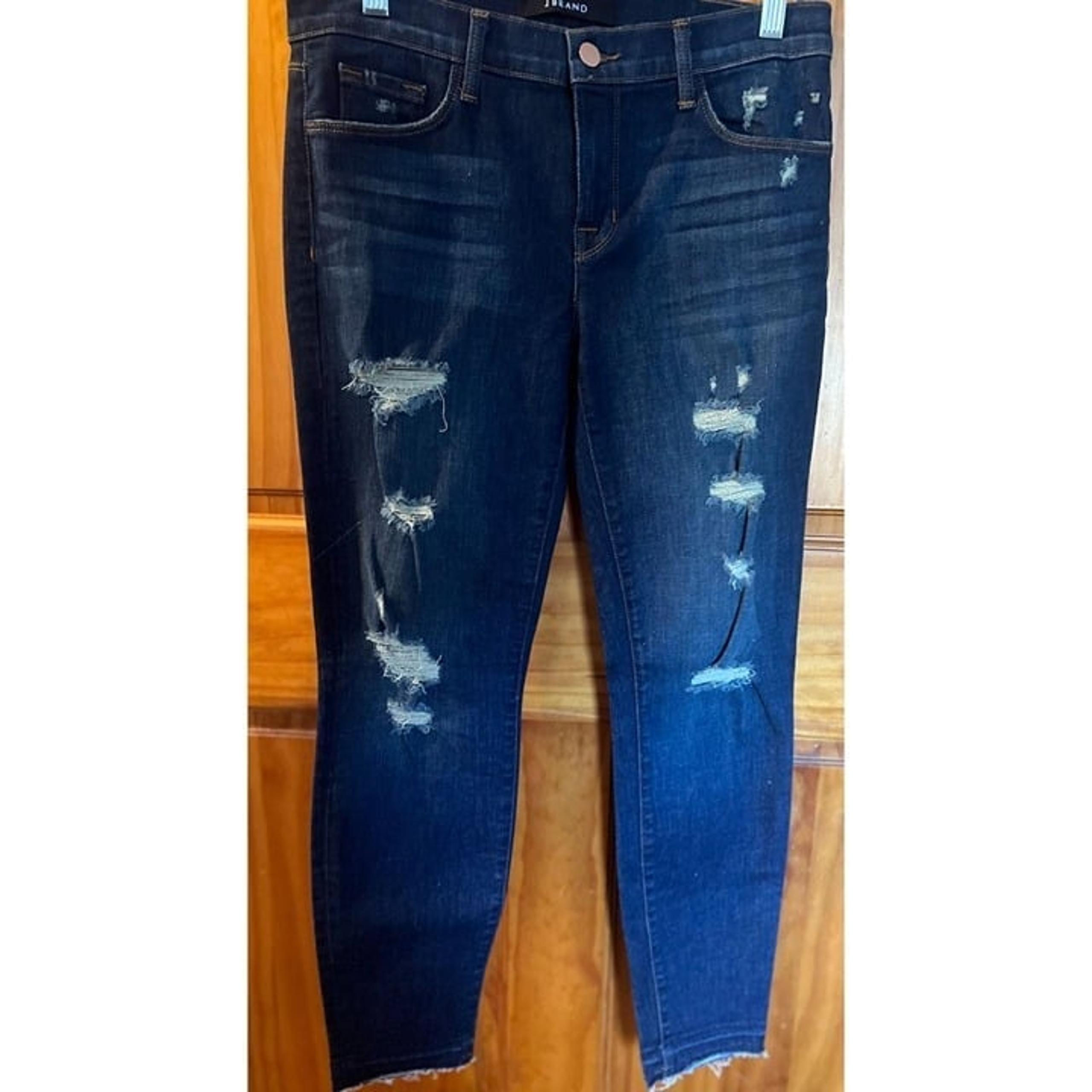 J Brand Women's Cropped Distressed Skinny Jeans Size 30/10