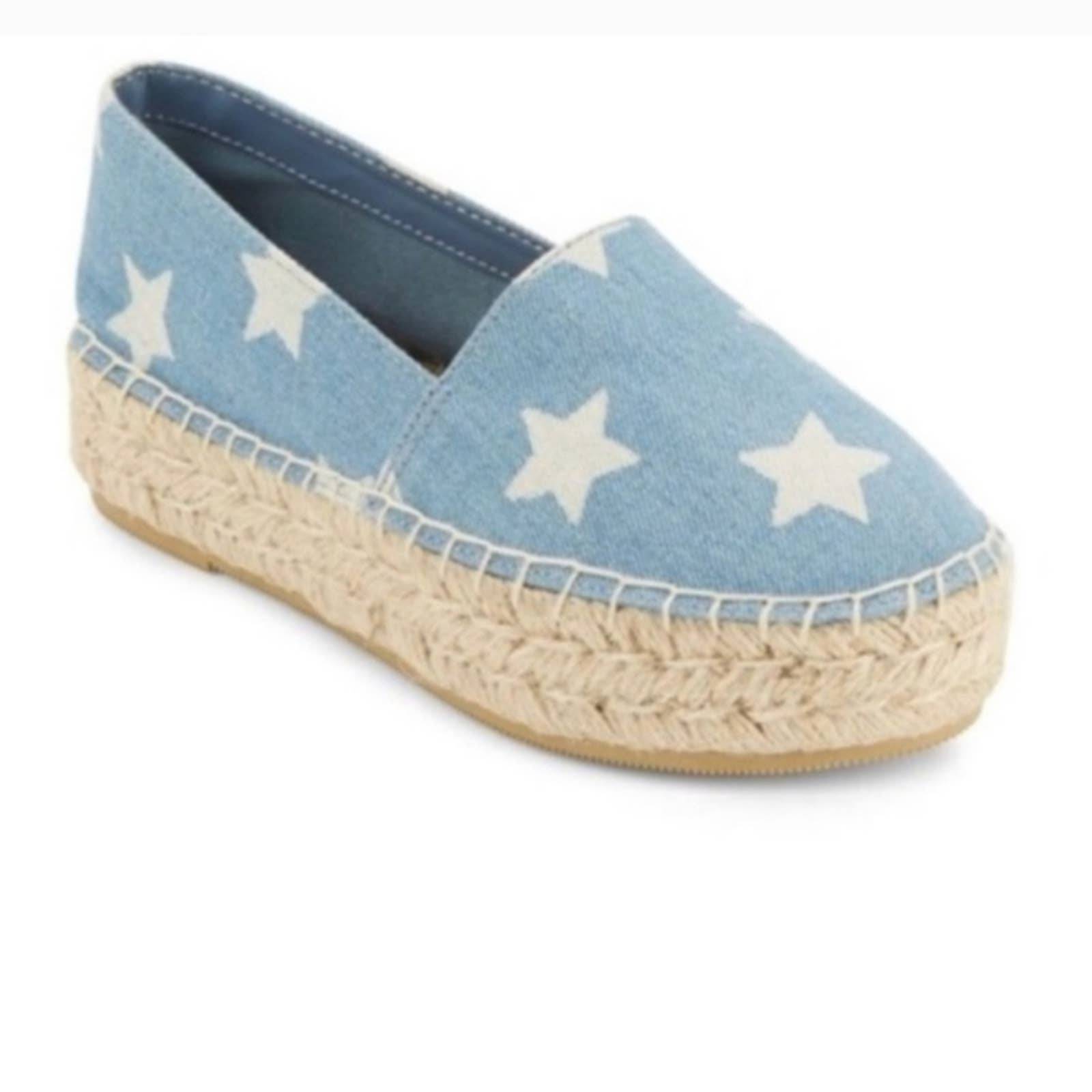 STEVE MADDEN Chambray Star Platform Espadrilles | Blue | Size-6.5