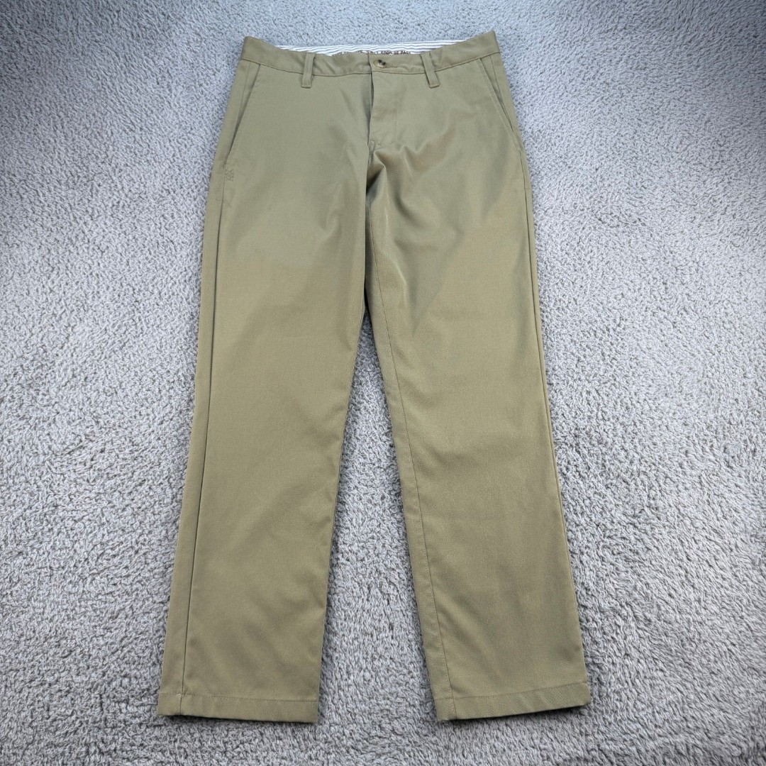 Rhone Tech Chino Pant Mens 28 28x27 Beige Khaki Polyester Casual Preppy Golf